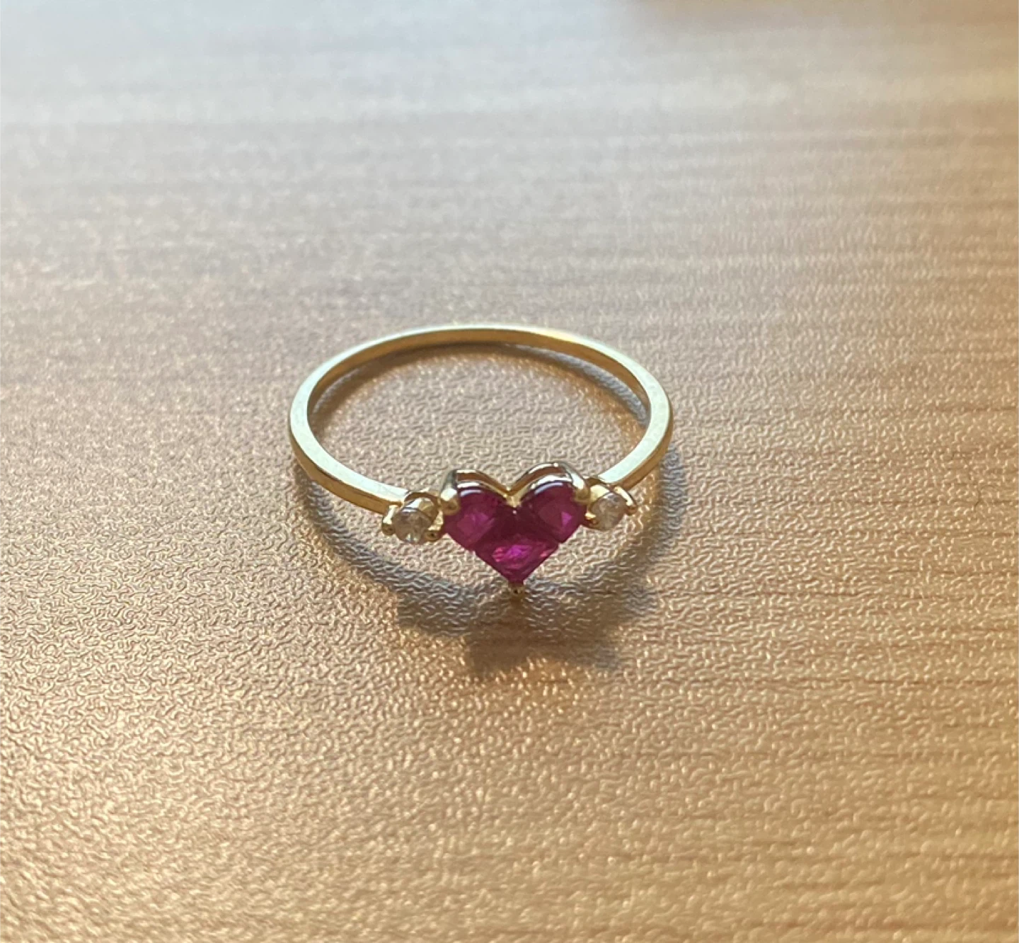 14K Gold Ruby Heart Ring