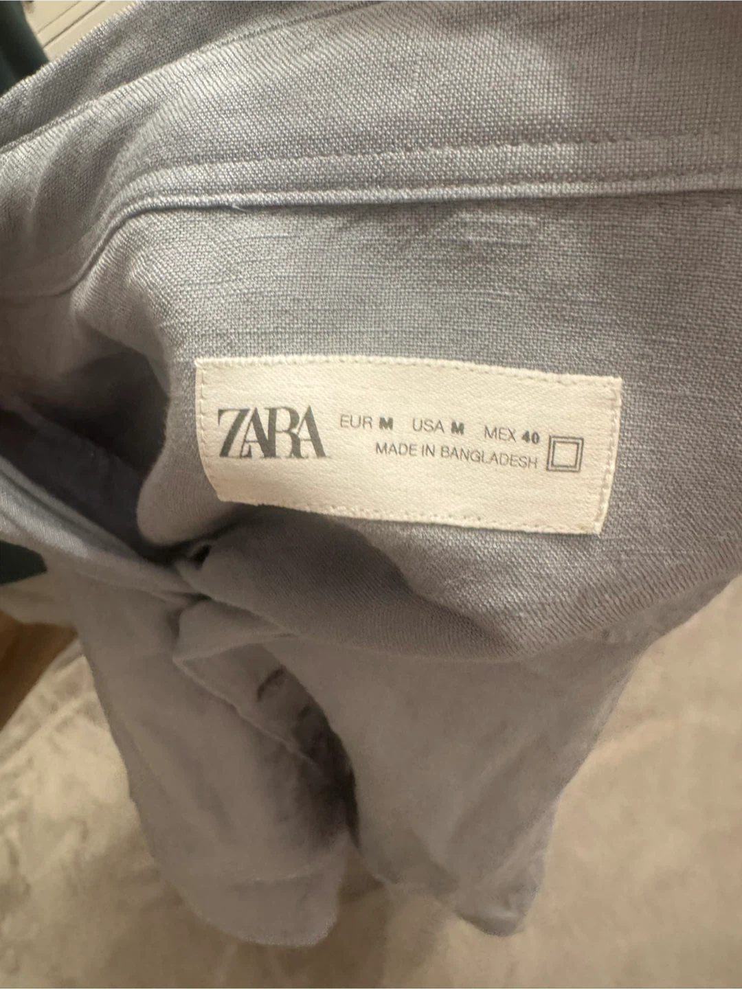 Zara Light Blue Linen Shirt - Size M - photo 3