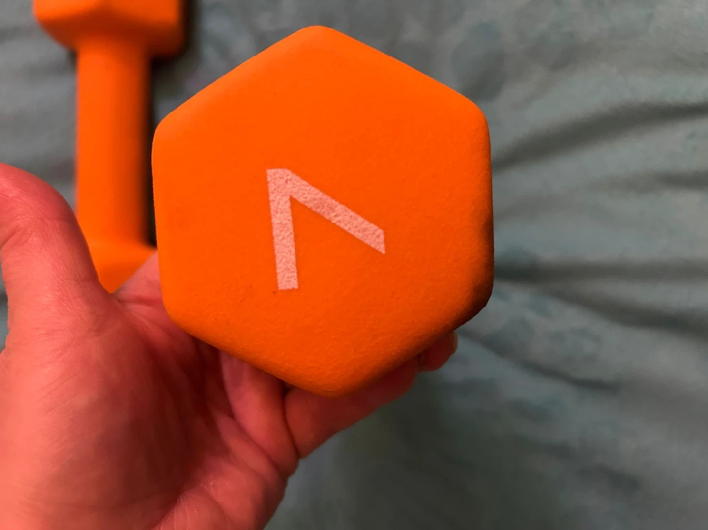 Pair of 7lb Orange Dumbbells - photo 3