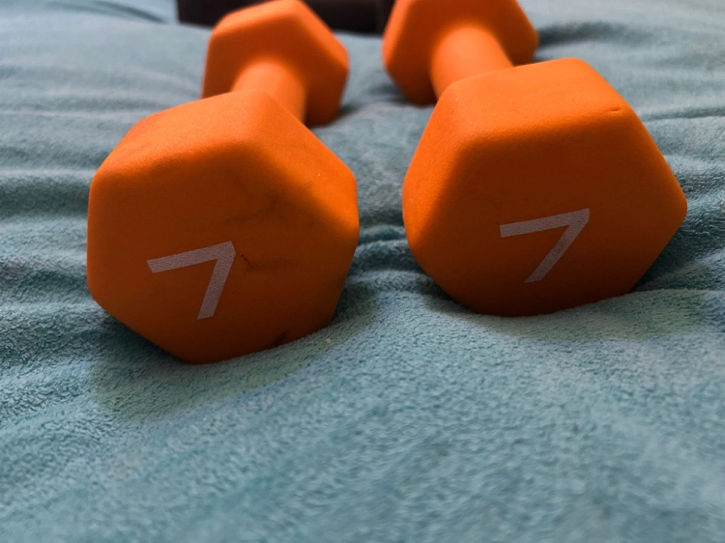 Pair of 7lb Orange Dumbbells