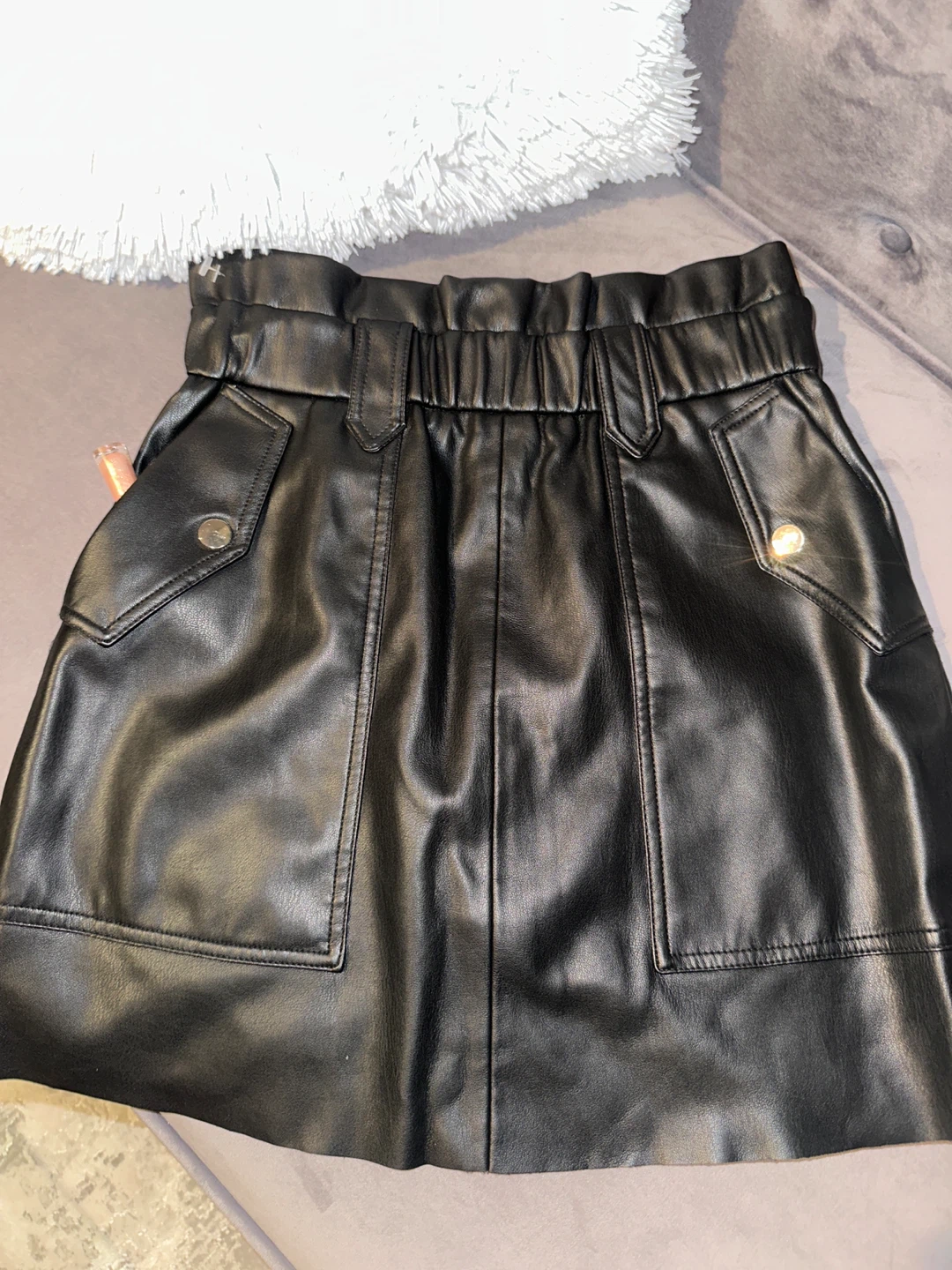 Zara Black Faux Leather Mini Skirt - photo 5