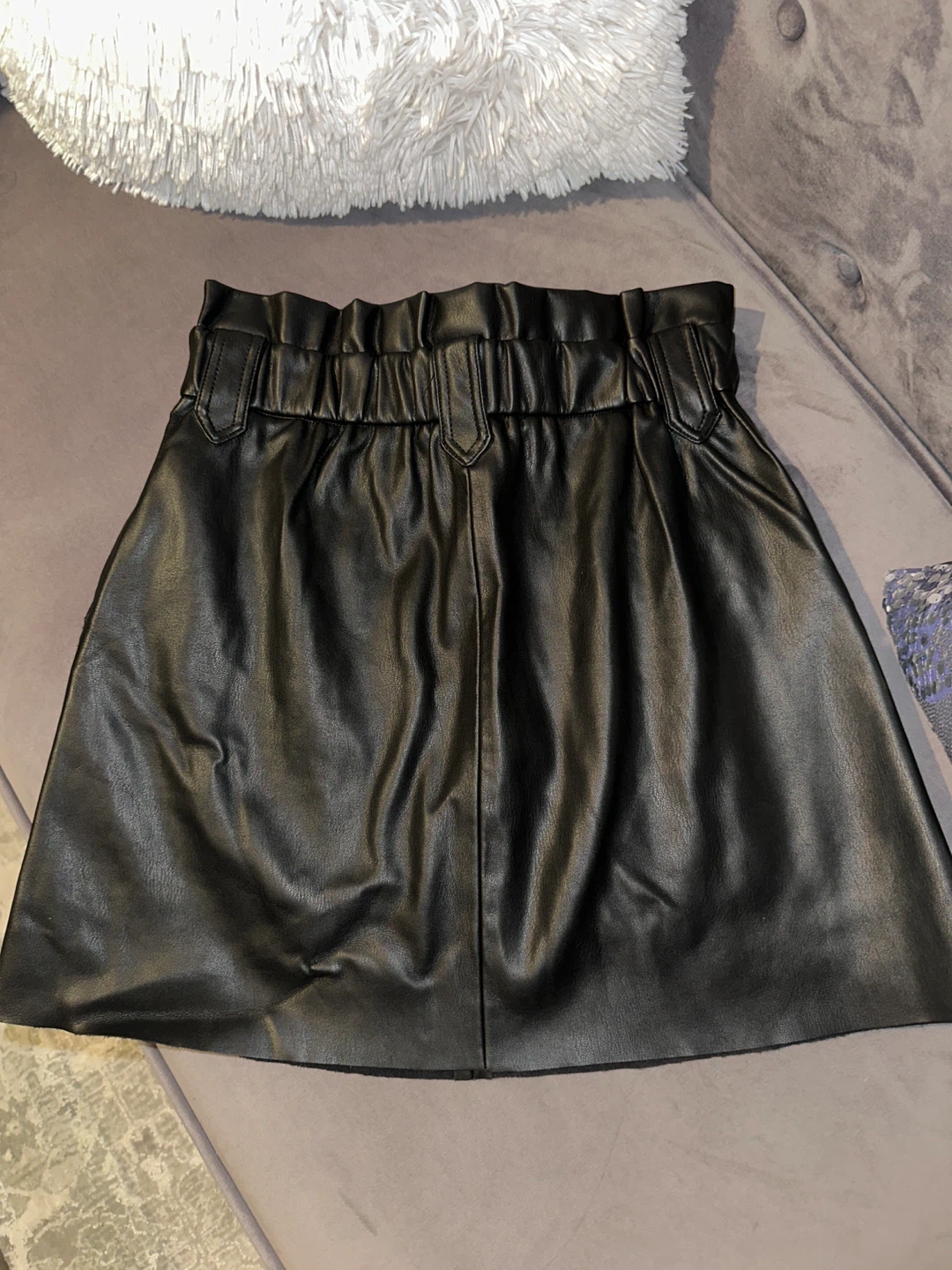 Zara Black Faux Leather Mini Skirt - photo 4