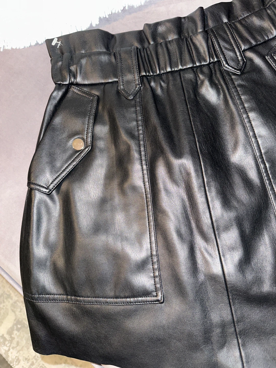 Zara Black Faux Leather Mini Skirt - photo 2
