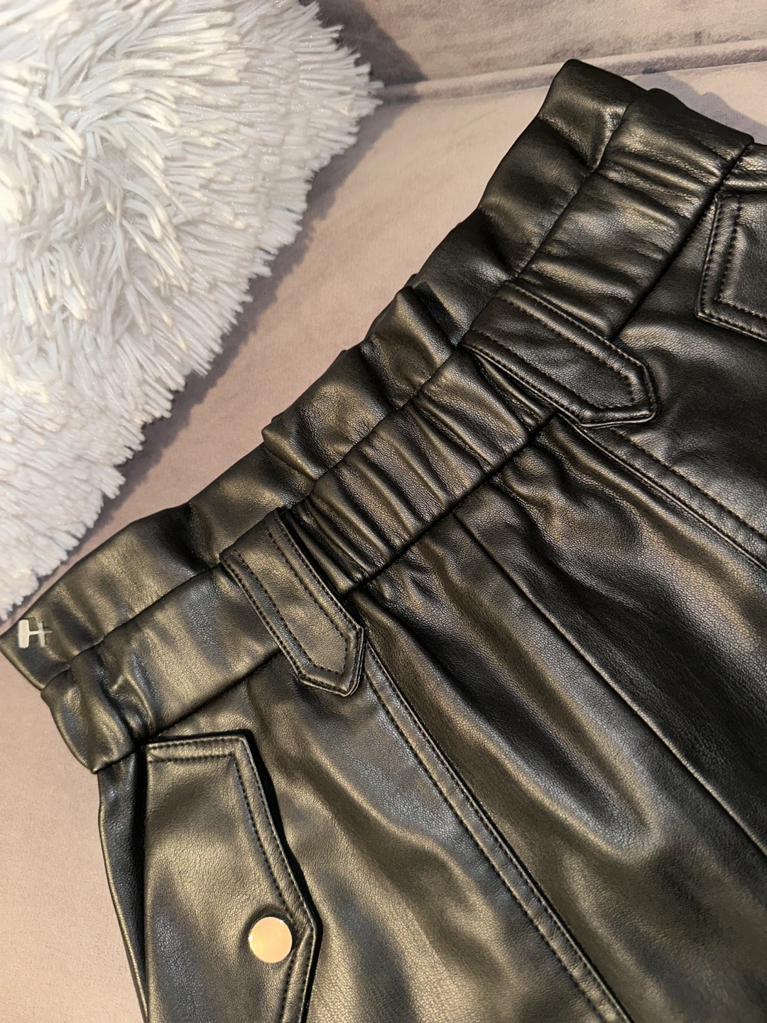 Zara Black Faux Leather Mini Skirt - photo 3