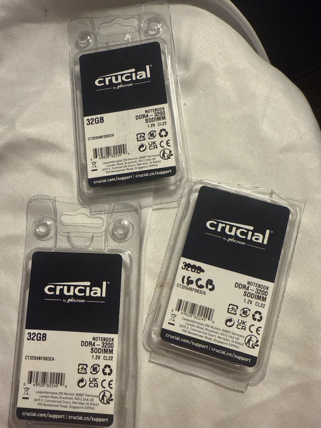 Crucial 32GB DDR4-3200 SODIMM Notebook Memory