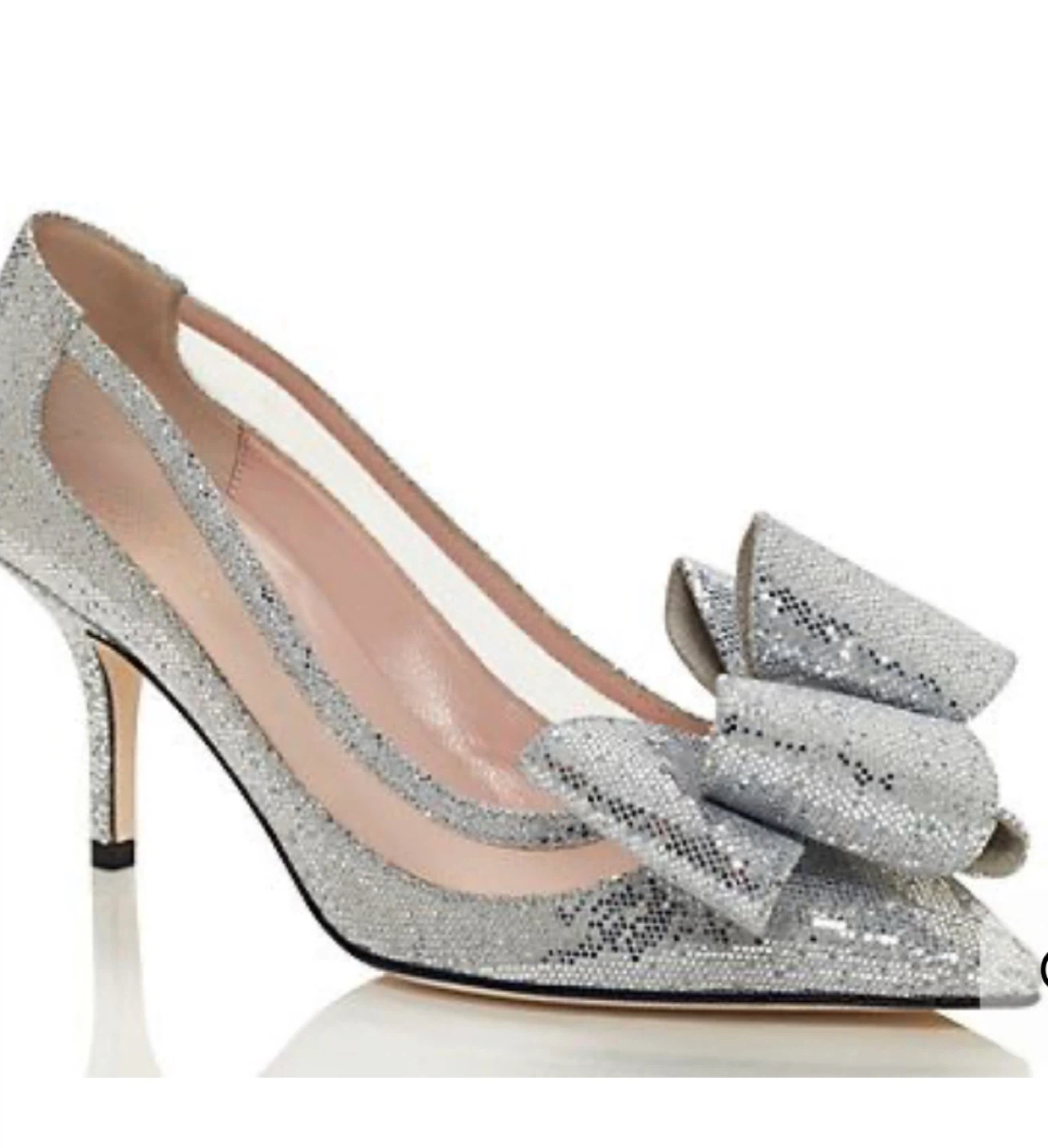 Kate Spade Silver Heels with Bow