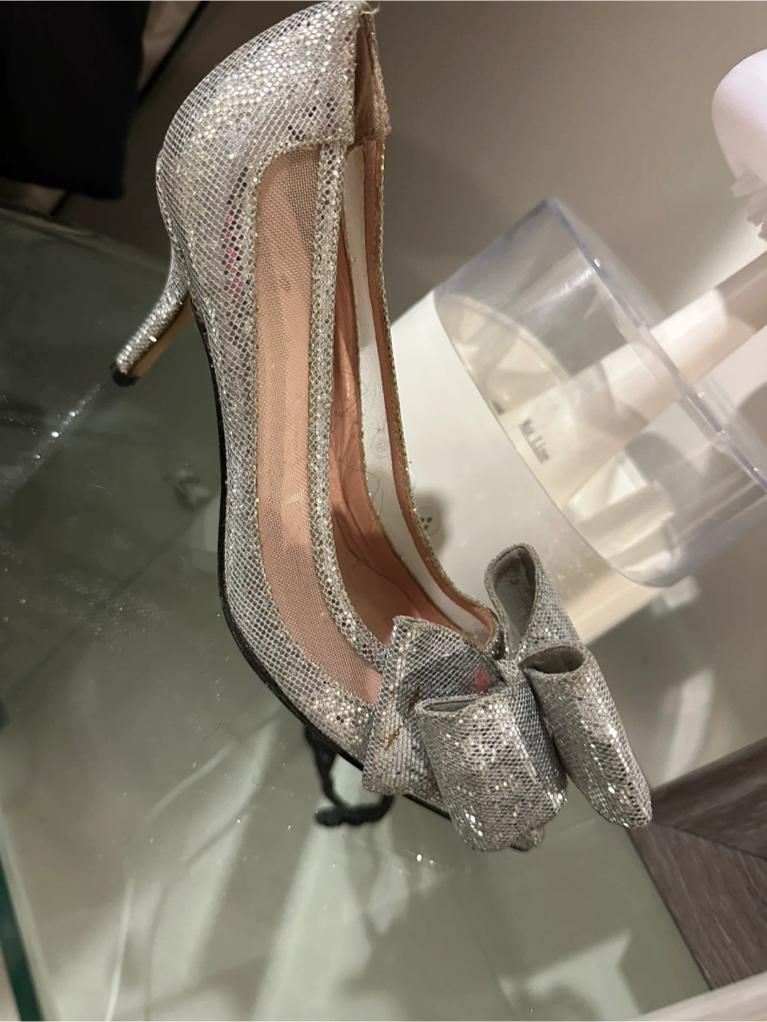 Kate Spade Silver Heels with Bow - photo 2