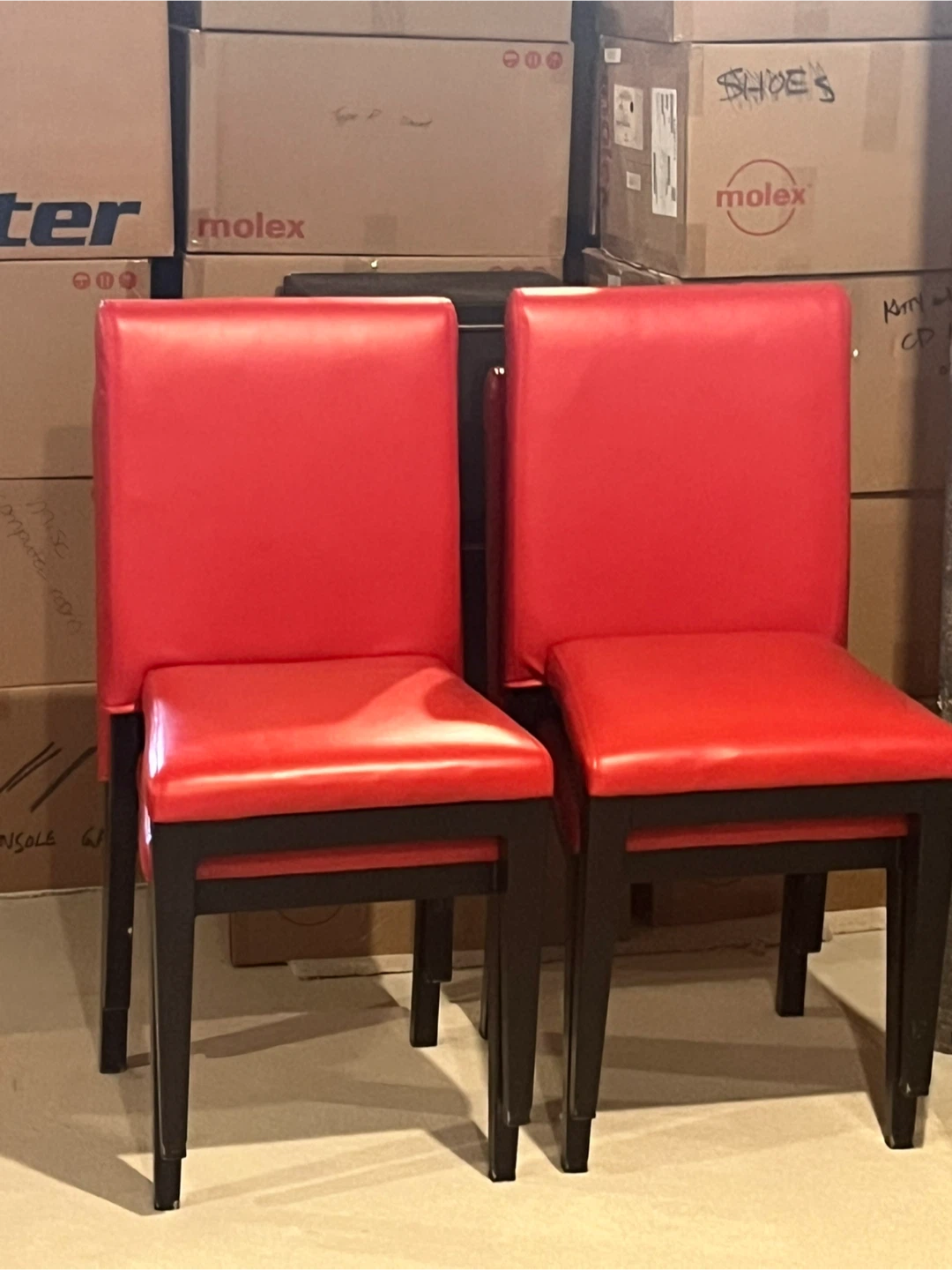 Red Dining Chairs - Set of 4