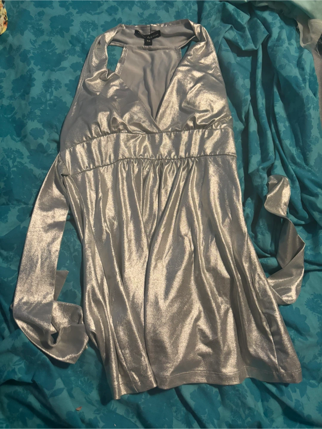 Silver Halter Top - Size S