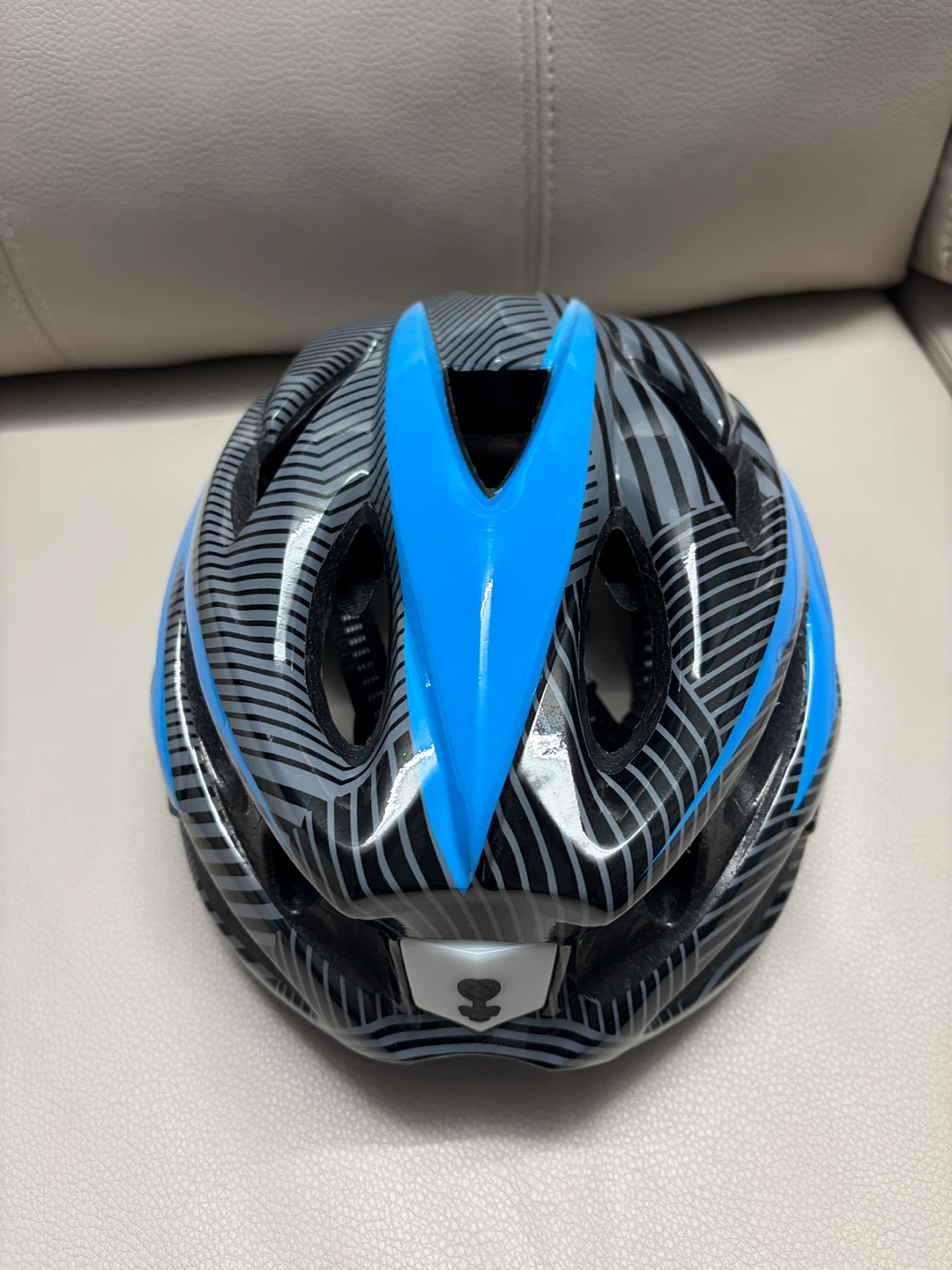 Blue & Black Striped Cycling Helmet - photo 2