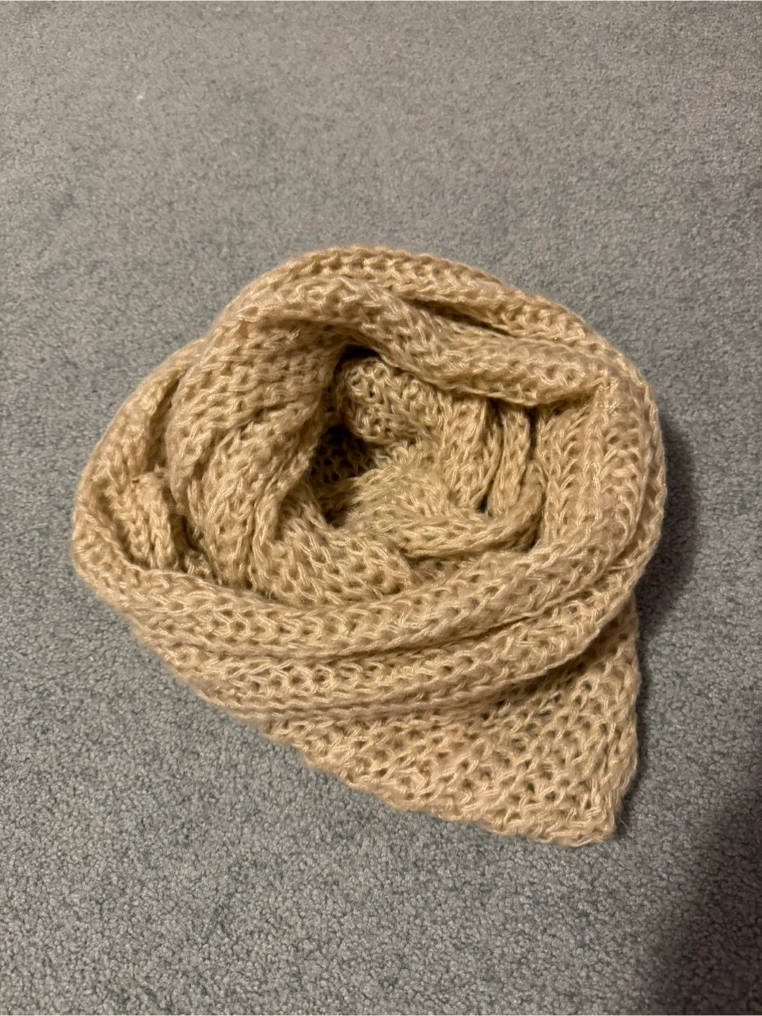 Beige Knit Scarf