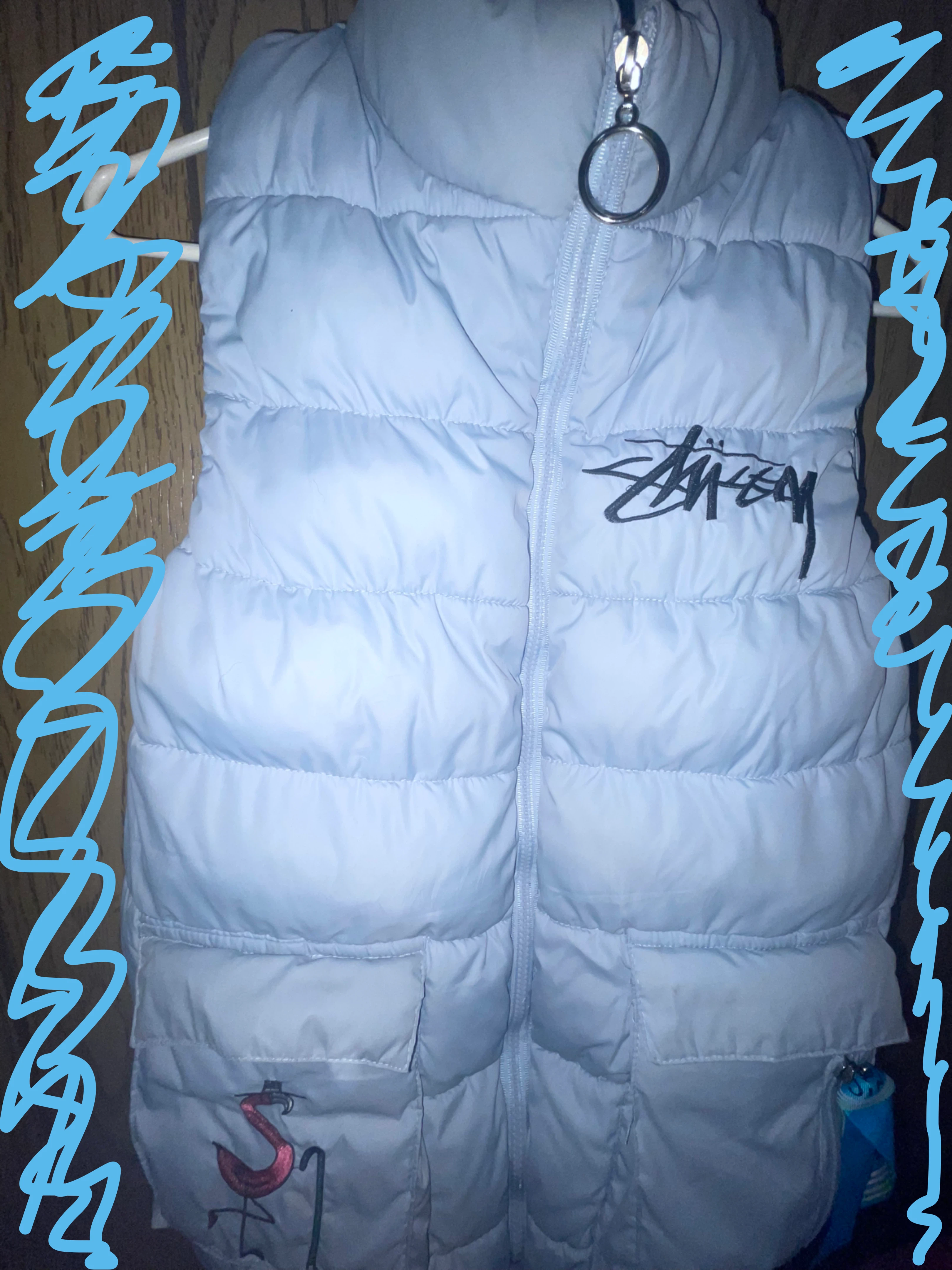 Stussy Puffer Vest - Light Blue