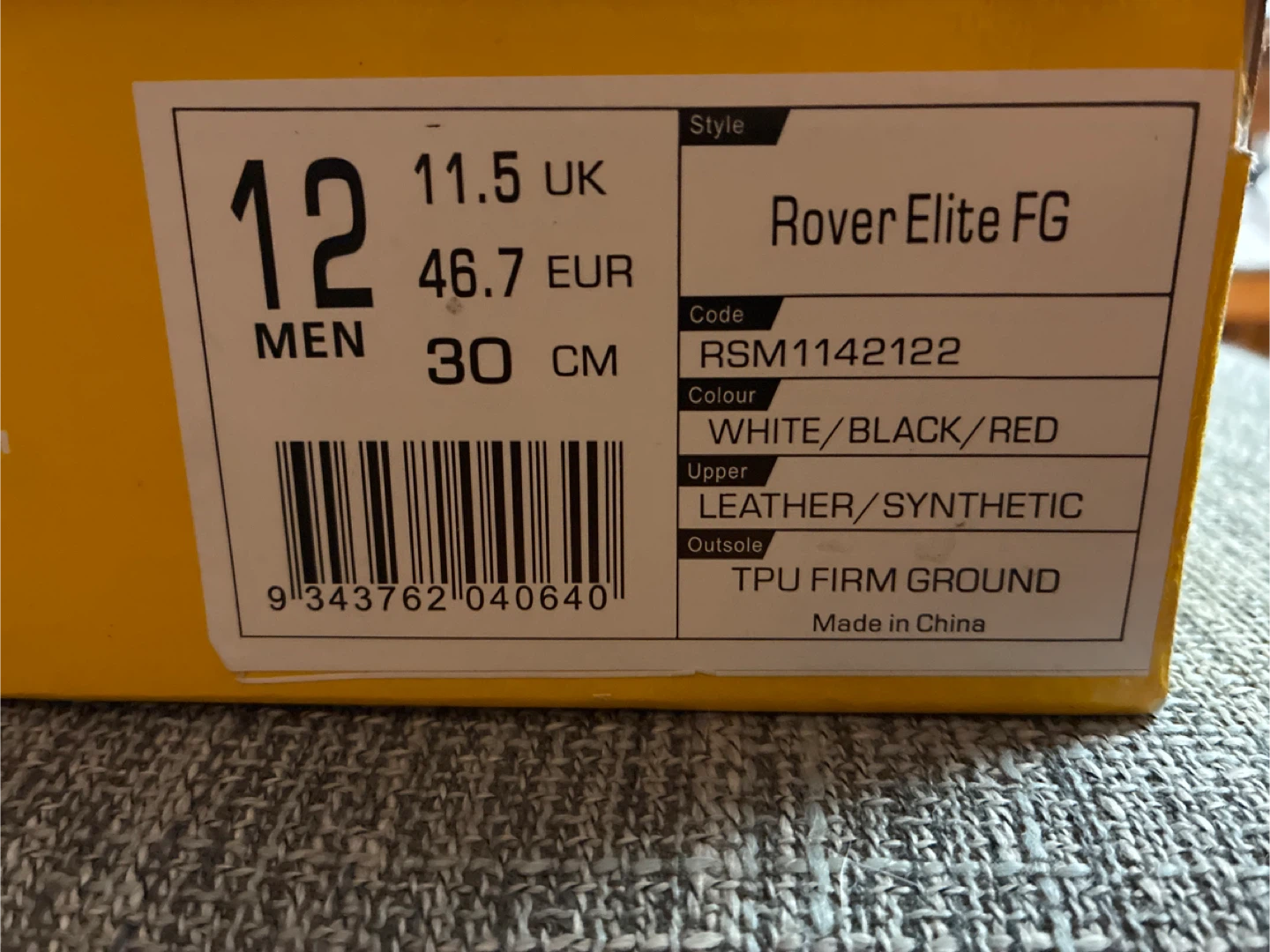 NOMIS Rover Elite FG Size 12 Soccer Cleats - New - photo 4