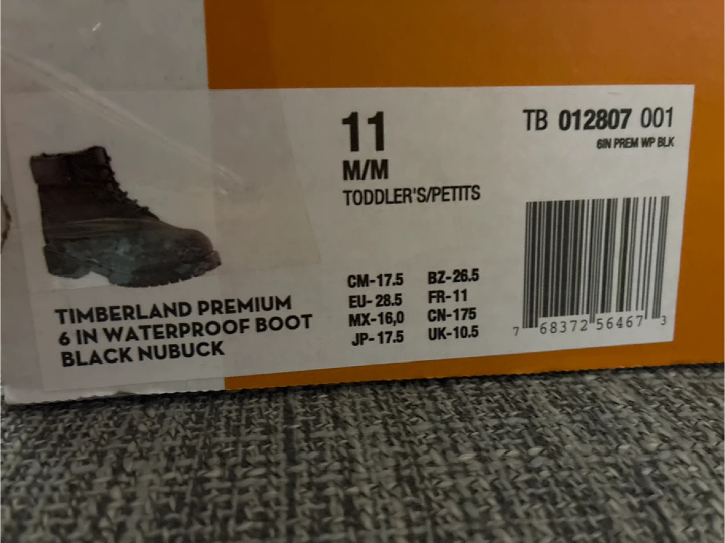 Timberland Premium kids Waterproof Boot, Size 11 - Black - photo 5