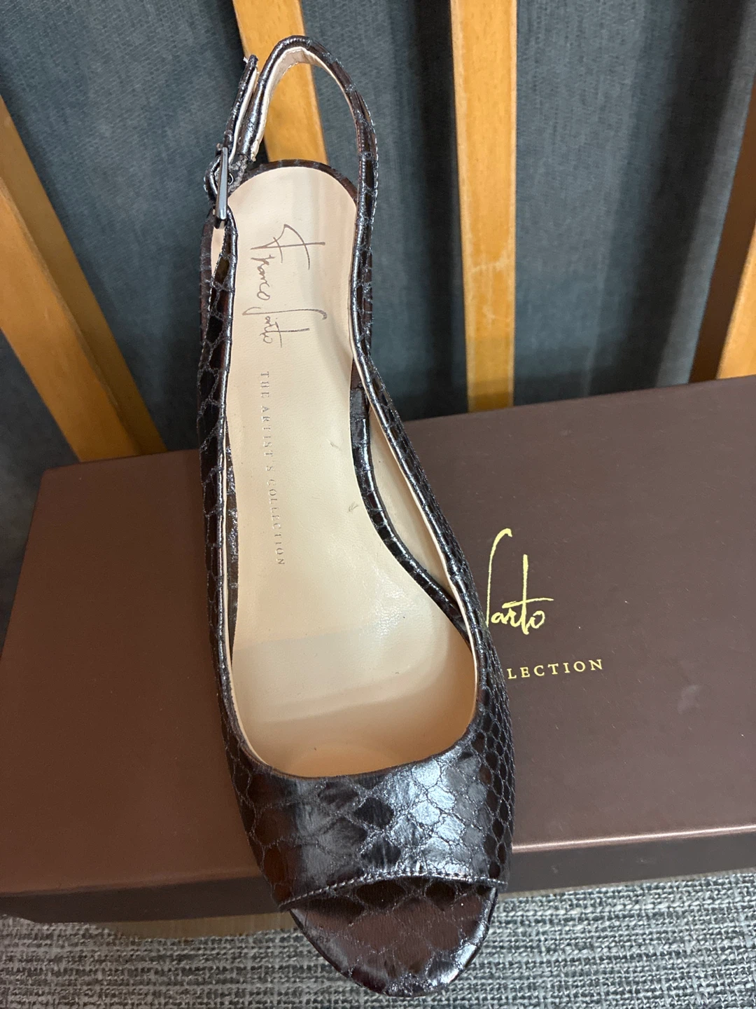 Franco Sarto Raven Pewter Slingback Heels - Size 7.5 - photo 3