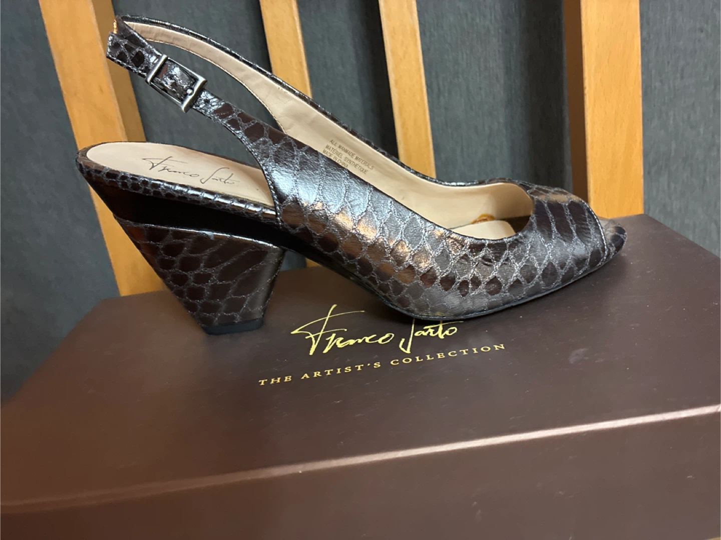 Franco Sarto Raven Pewter Slingback Heels - Size 7.5 - photo 2