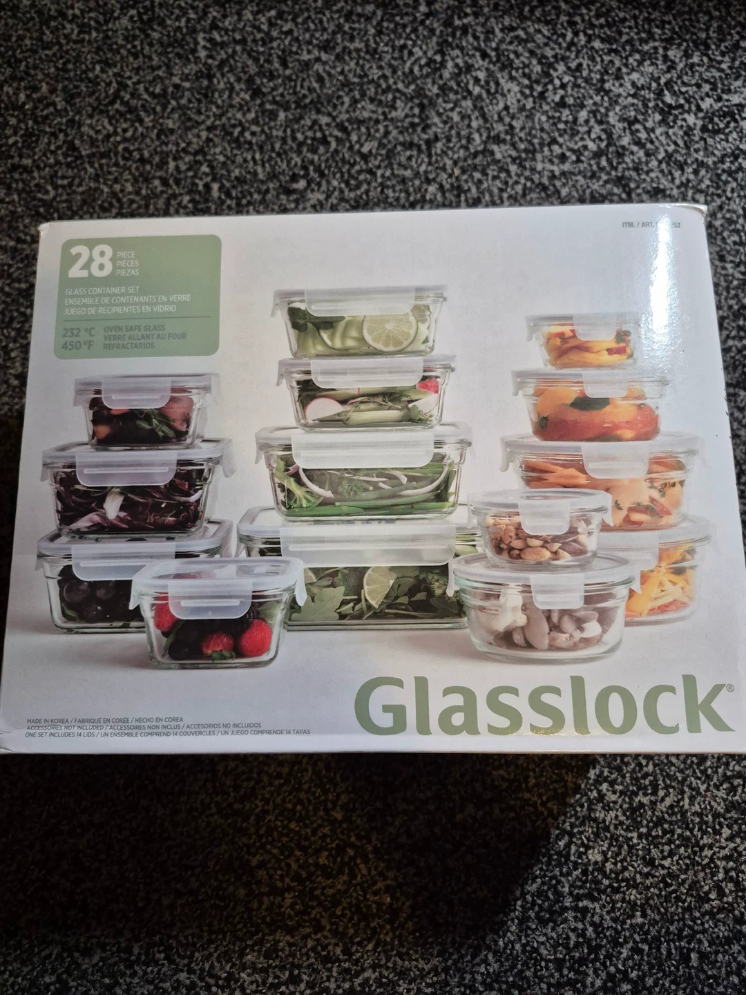 Brand new 28-Piece Glass Container Set