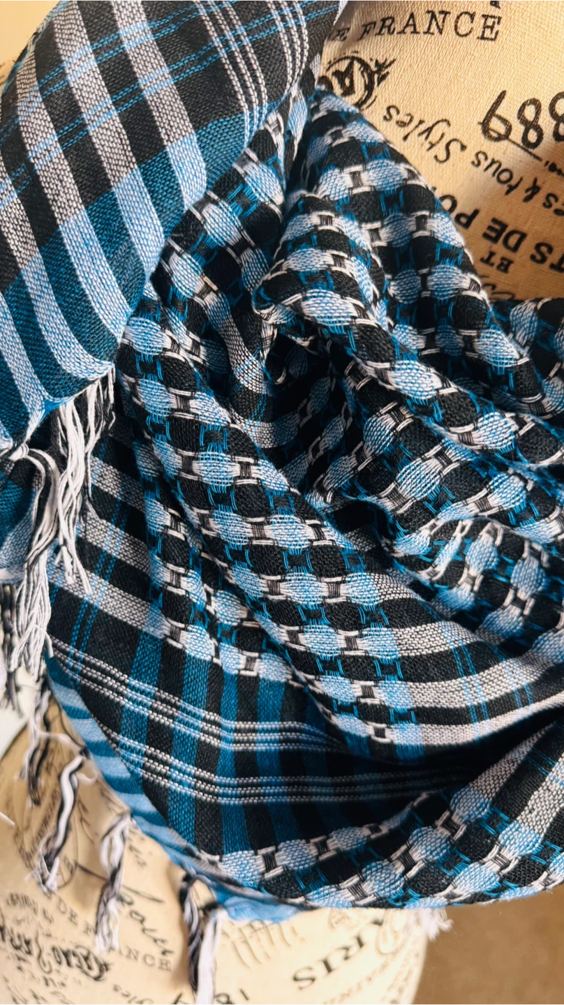 Blue & Black Plaid Scarf - photo 2