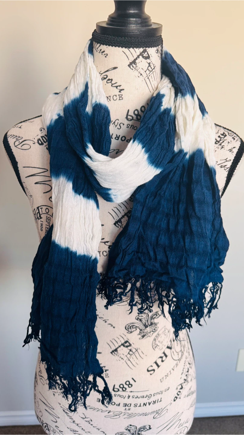 Blue and White Scarf