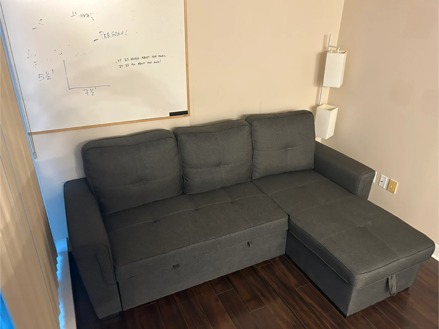 Grey Sofa Bed with Storage