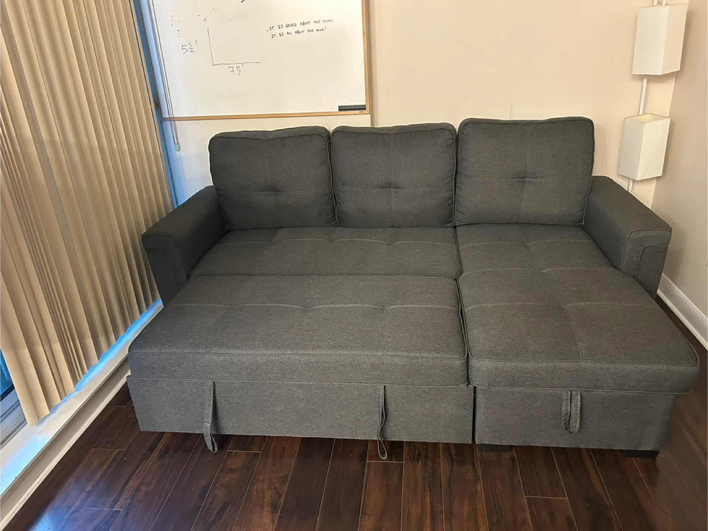 Grey Sofa Bed with Storage - photo 3