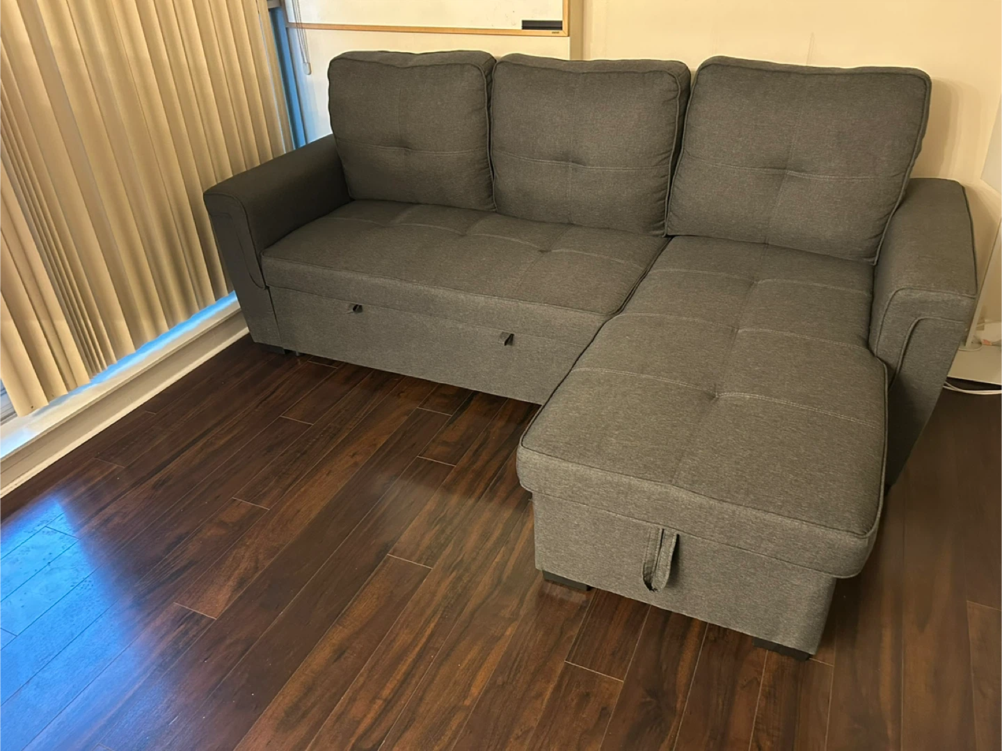 Grey Sofa Bed with Storage - photo 2
