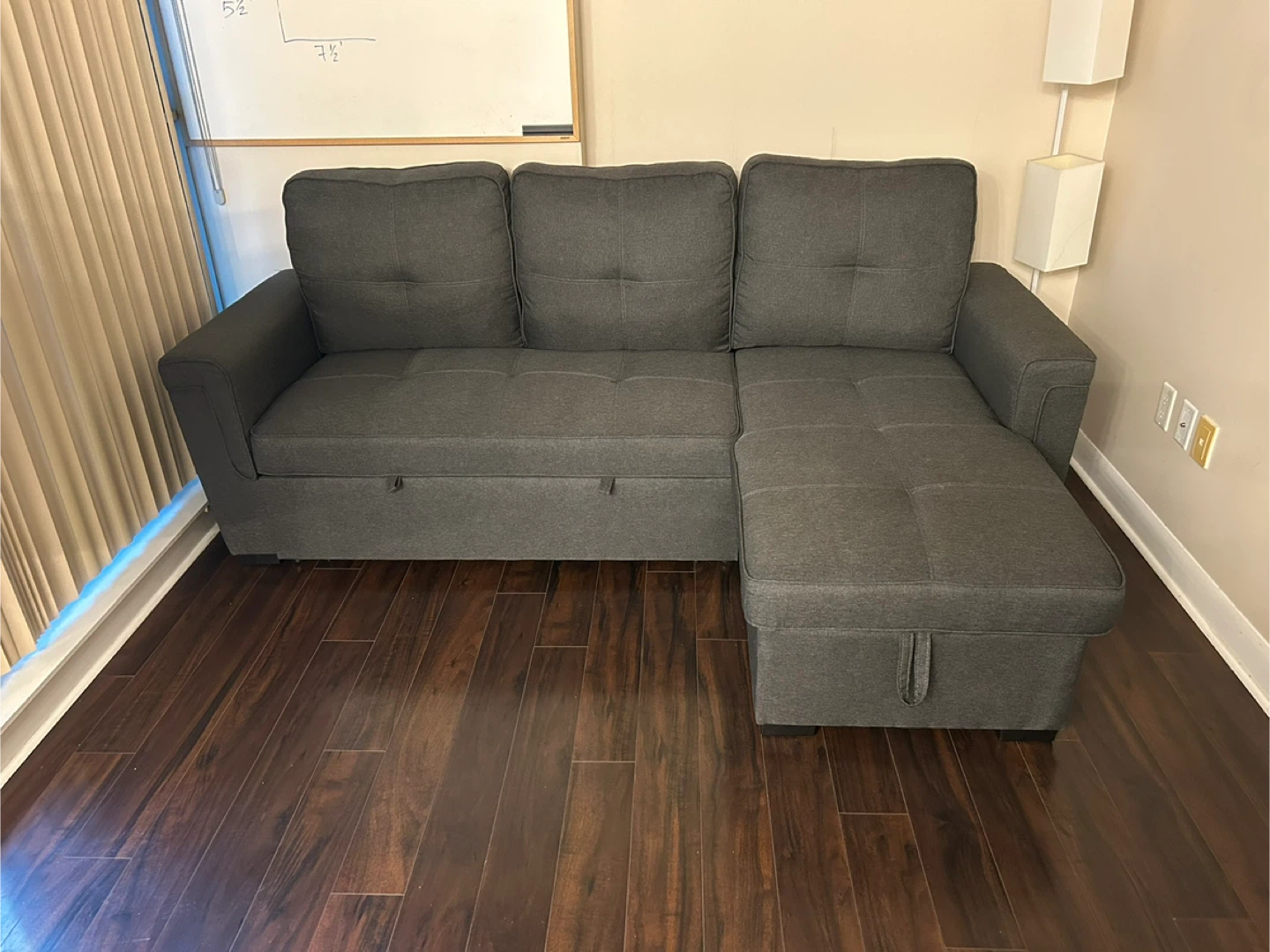 Grey Sofa Bed with Storage - photo 5
