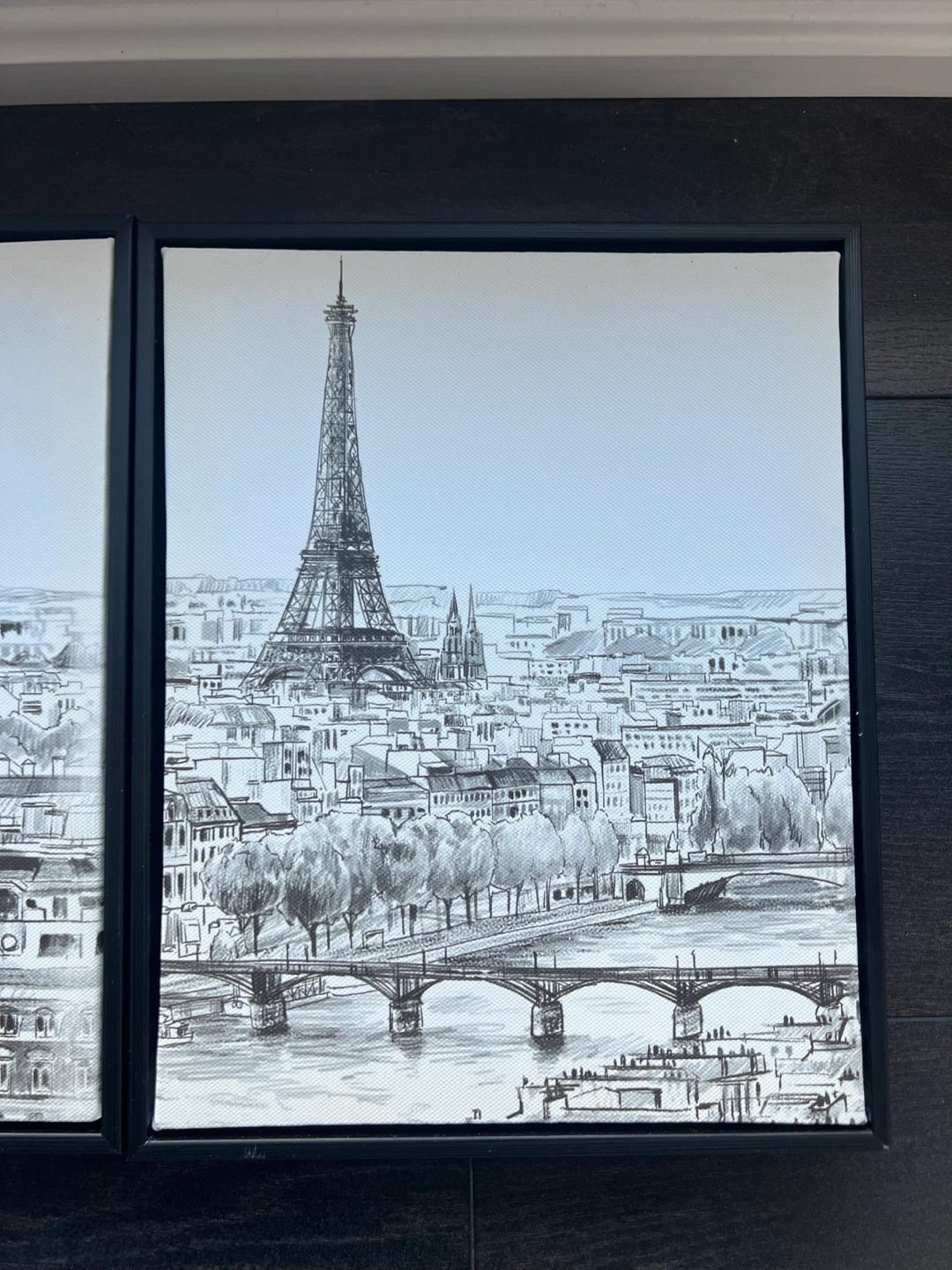 Paris Skyline Framed Triptych Art - photo 3