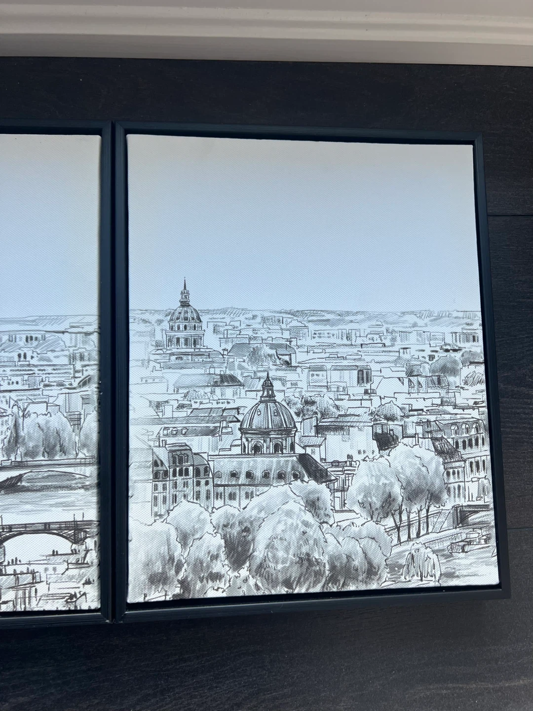 Paris Skyline Framed Triptych Art - photo 2