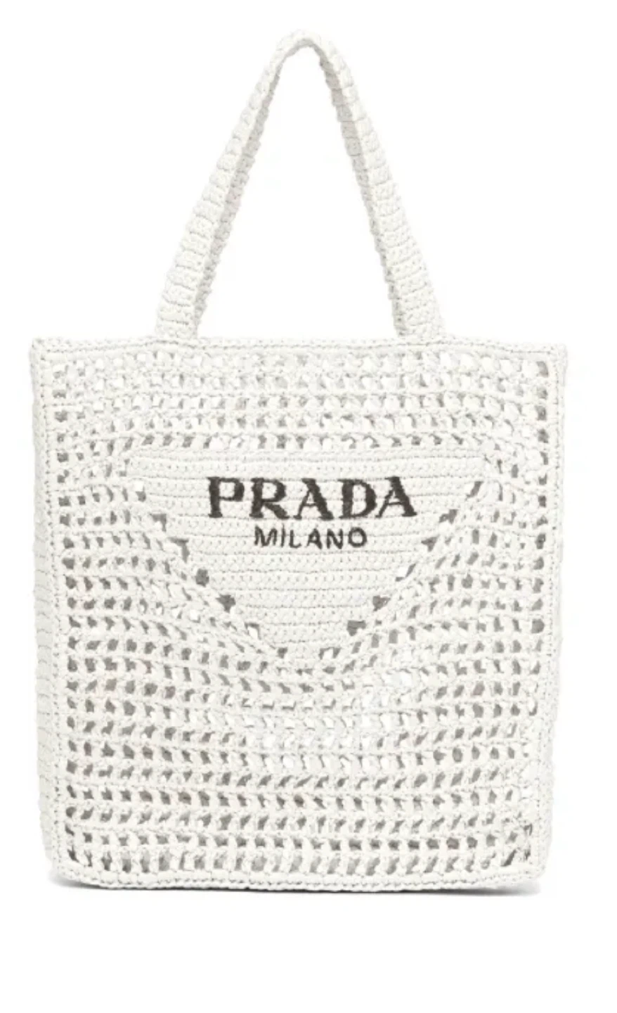 Summer! White Raffia Crochet Tote Bag