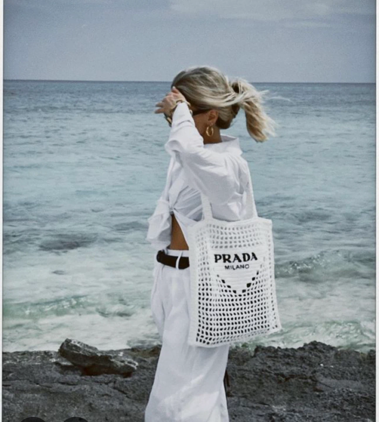 Summer! White Raffia Crochet Tote Bag - photo 2