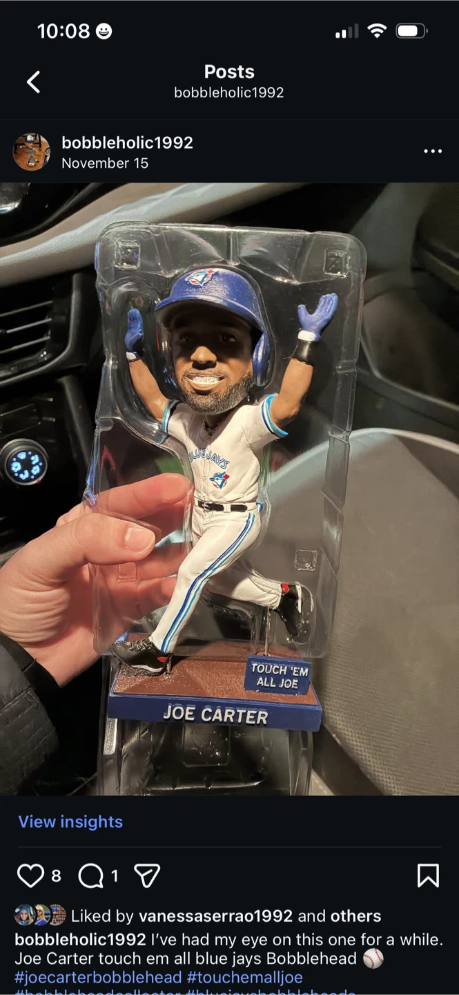 Joe Carter Blue Jays Bobblehead