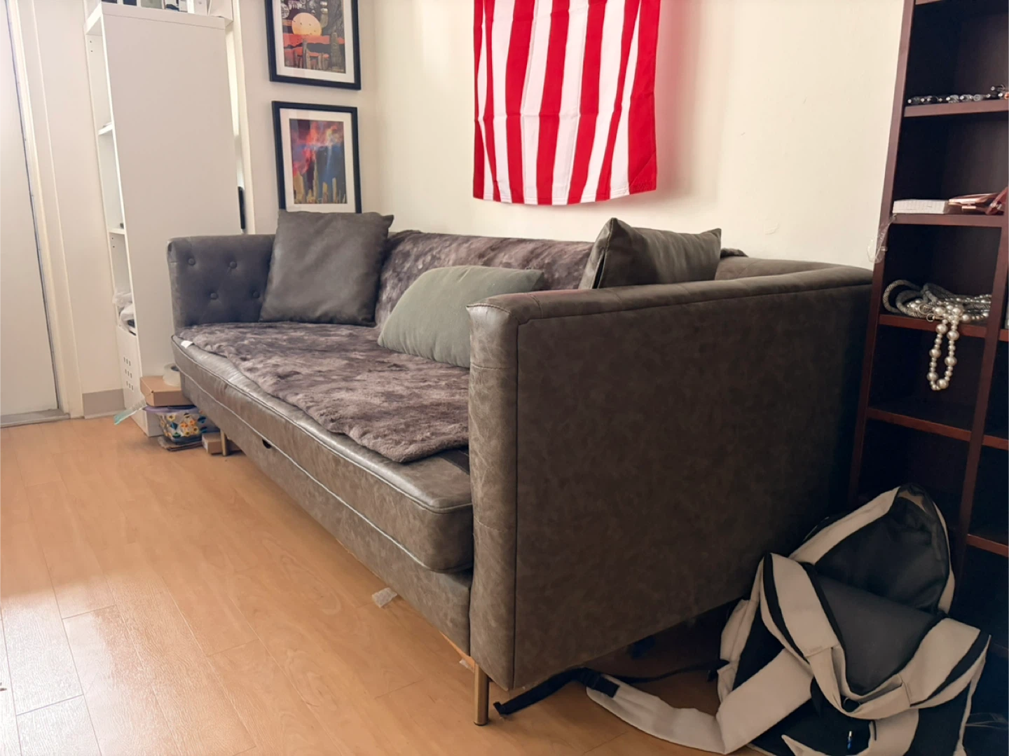 Tufted Leather Sofa - Damaged - photo 2