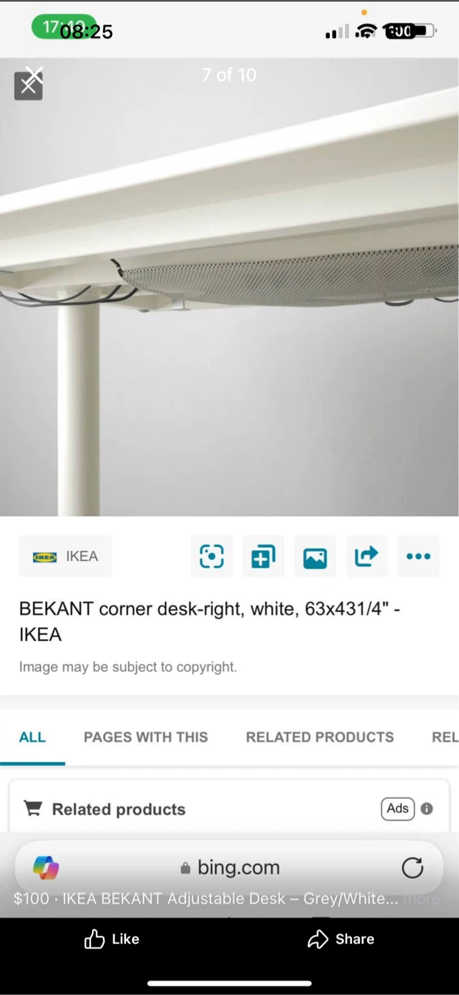 IKEA Bekant Adjustable Corner Desk - Grey/White - photo 5