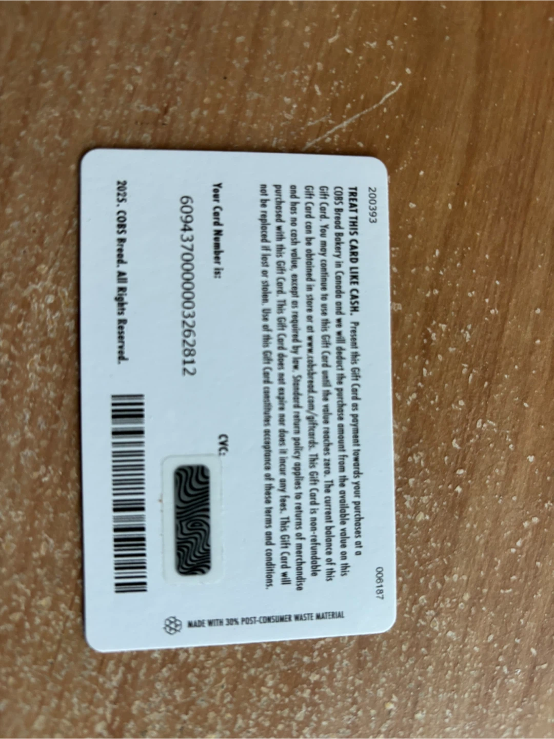 COBS Bread $20 giftcard - photo 2