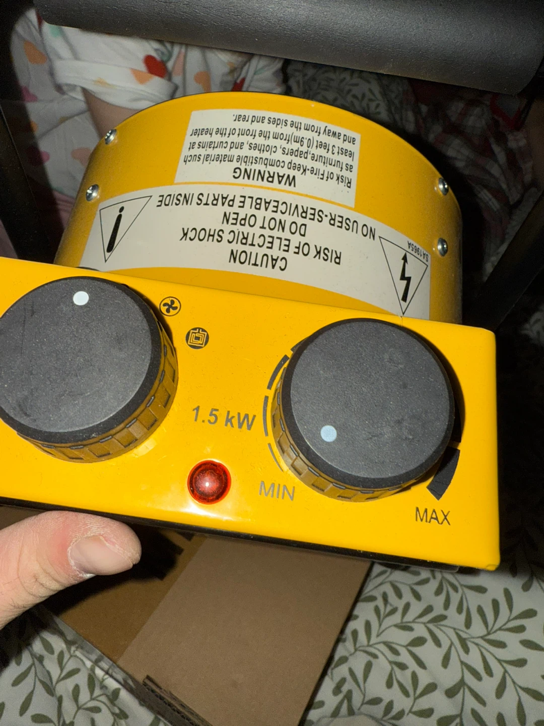 Yellow 1.5kW Space Heater - photo 2
