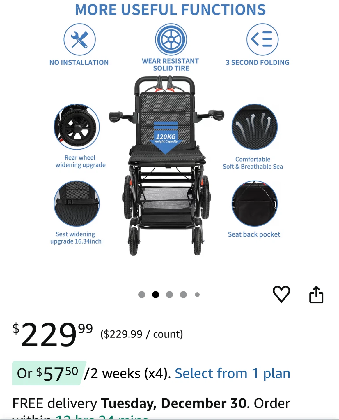 Lightweight Foldable Wheelchair - New! - photo 2