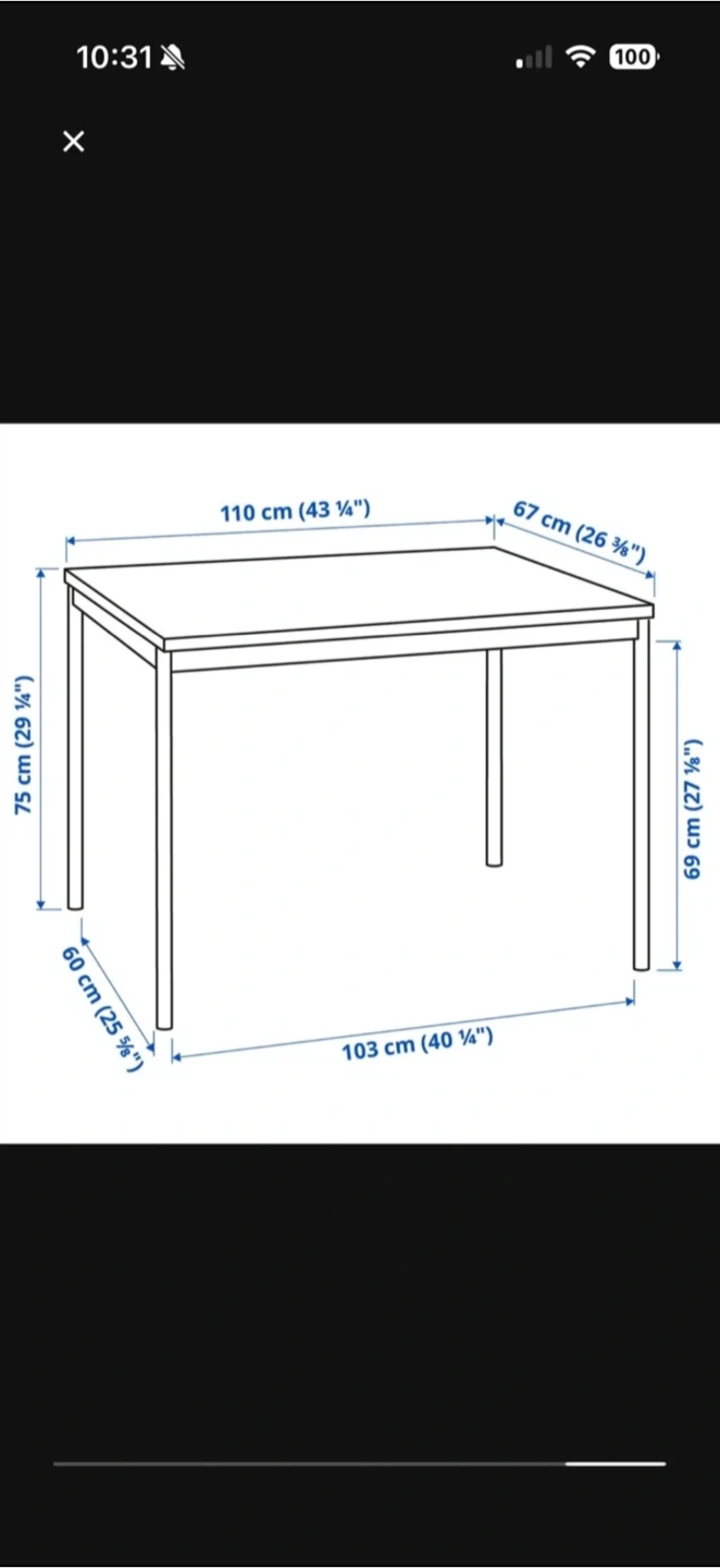 IKEA Black Dining Table - photo 2