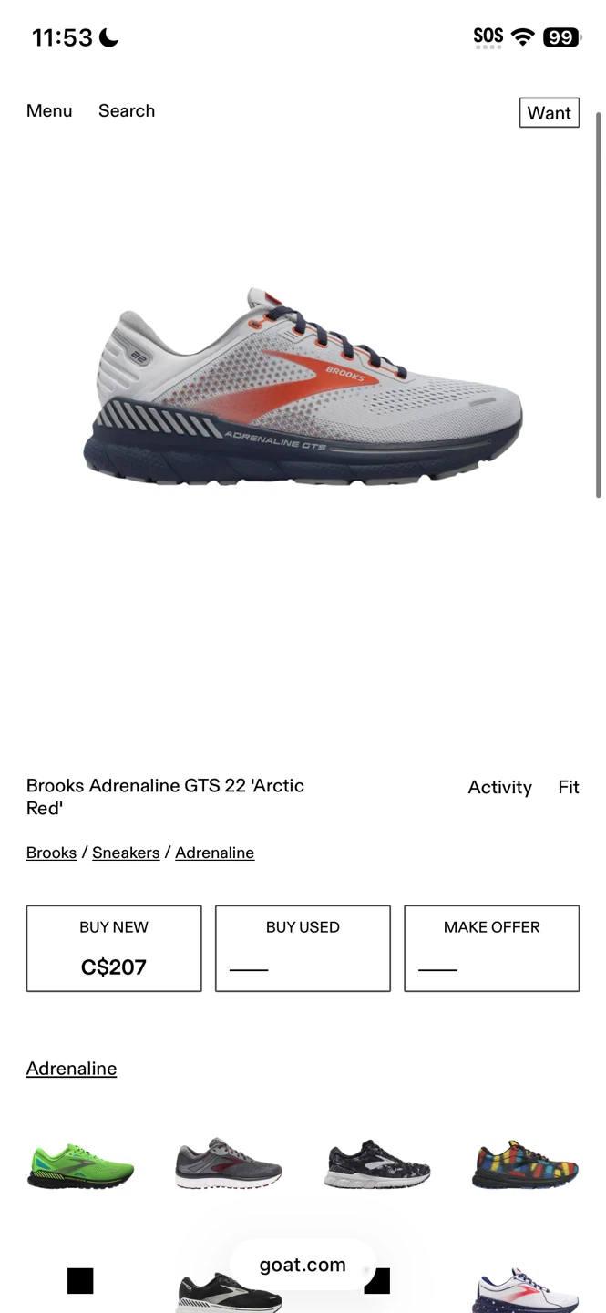 Size 11 Brooks Adrenaline GTS 22 'Arctic Red' Sneakers - photo 2