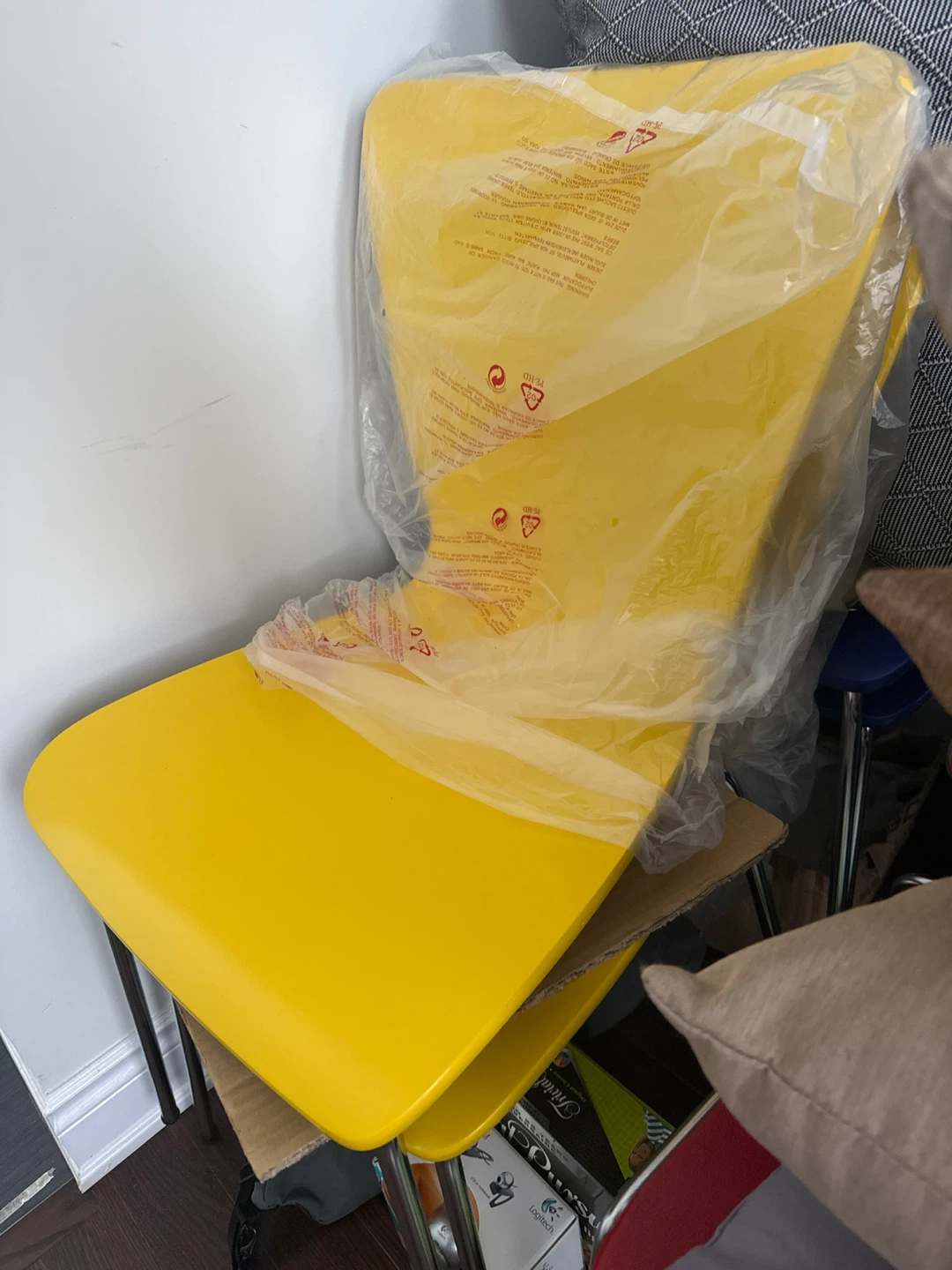 Blue & Yellow wood stacking chair - brand New (Each) - photo 5