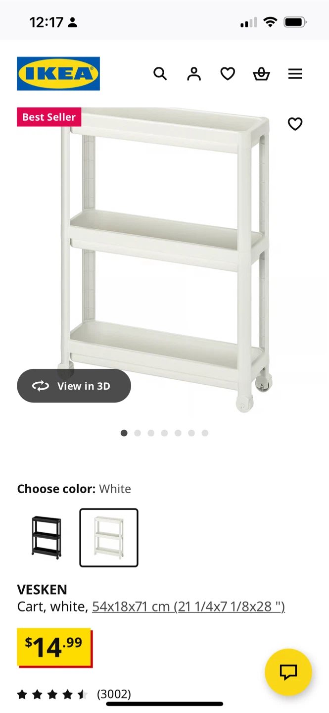 IKEA VESKEN Cart - White