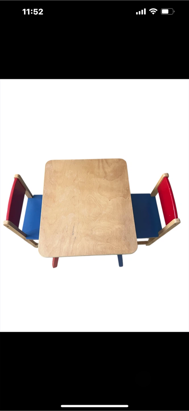 Kids Table and Chairs Set - Red & Blue