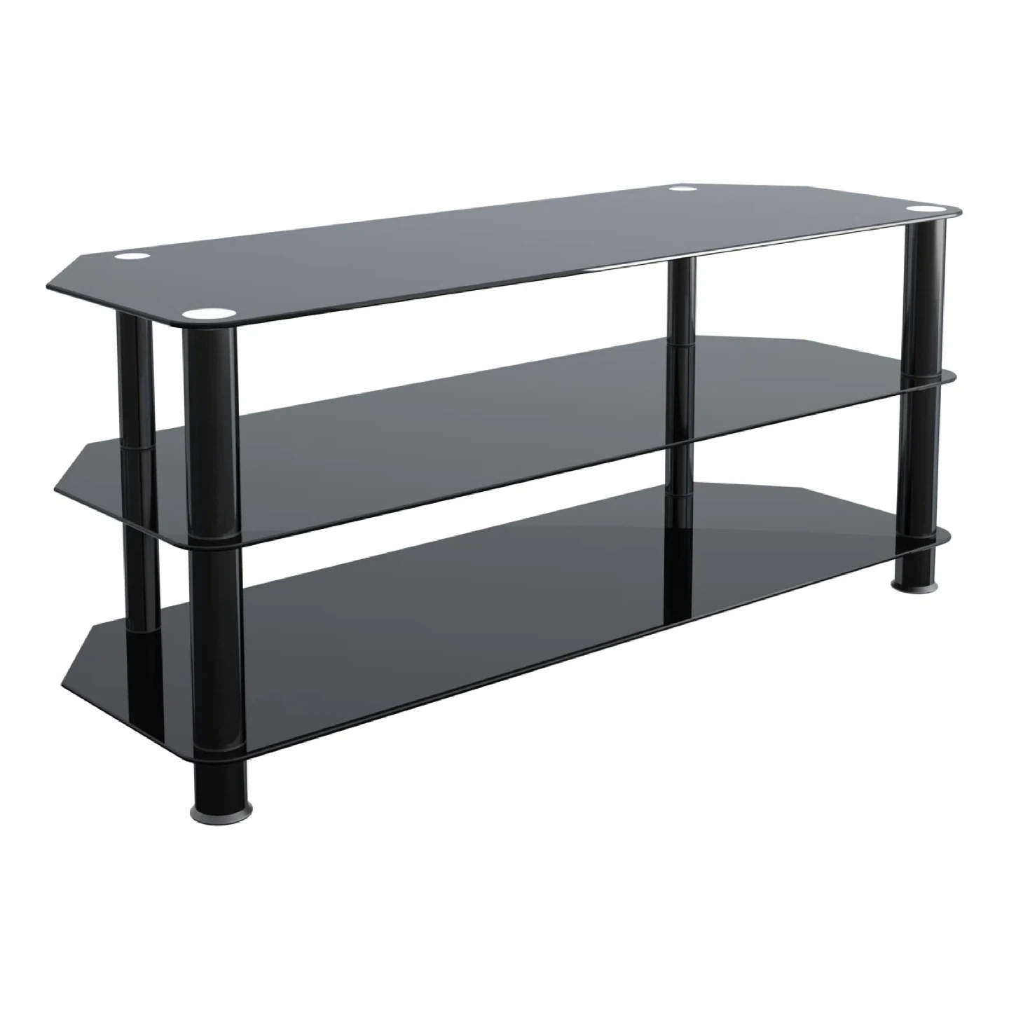 Black Glass TV Stand - Fits Up to 55" TV