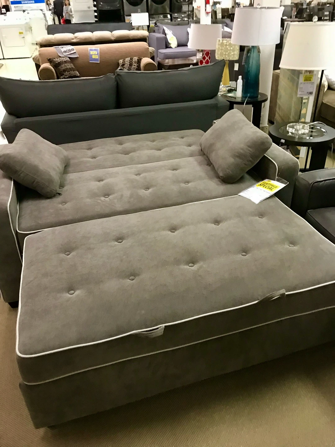 Grey Pull Out Sofabed - photo 2