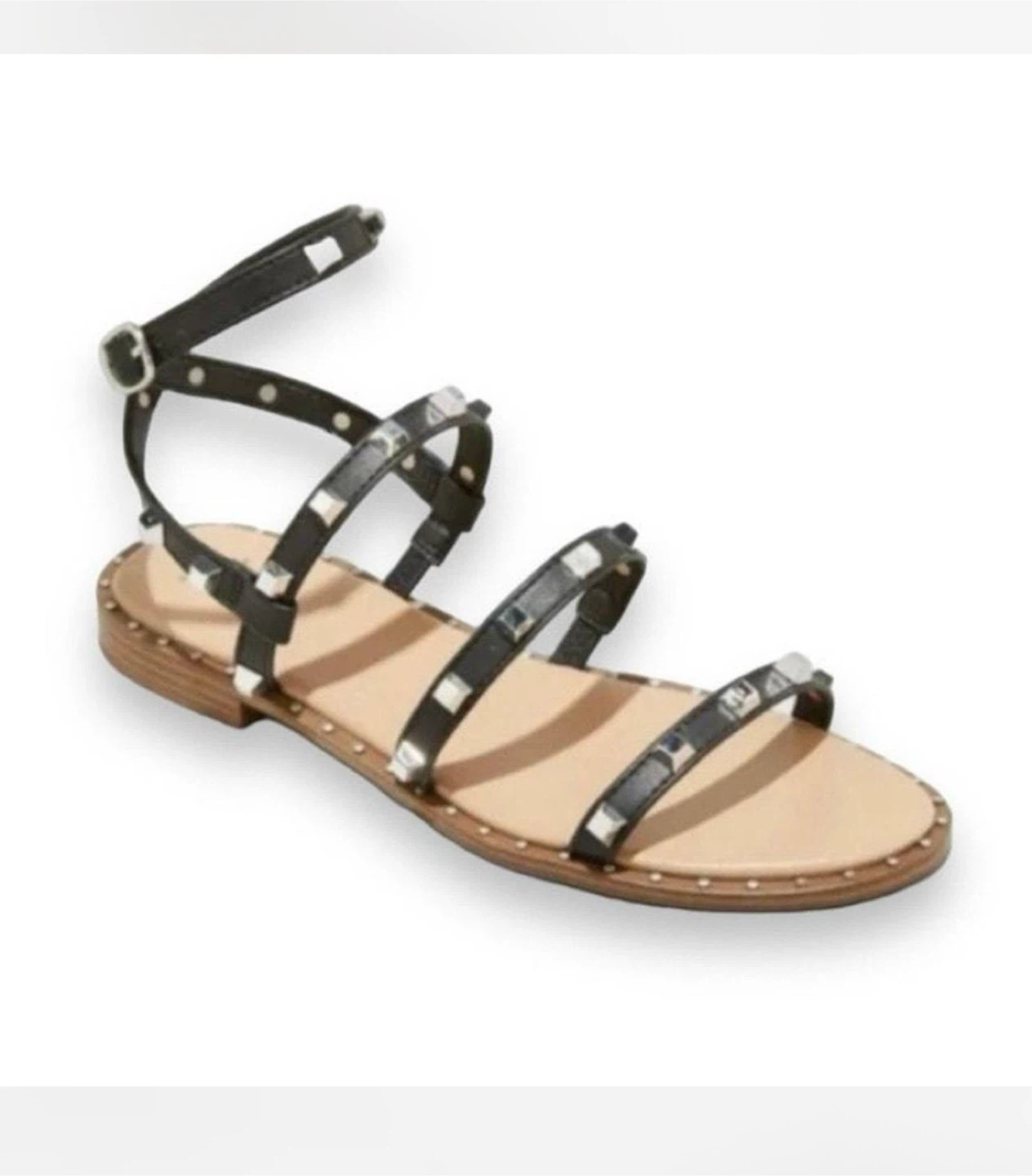 A New Day Black Studded Sandals - Size 8 - photo 2