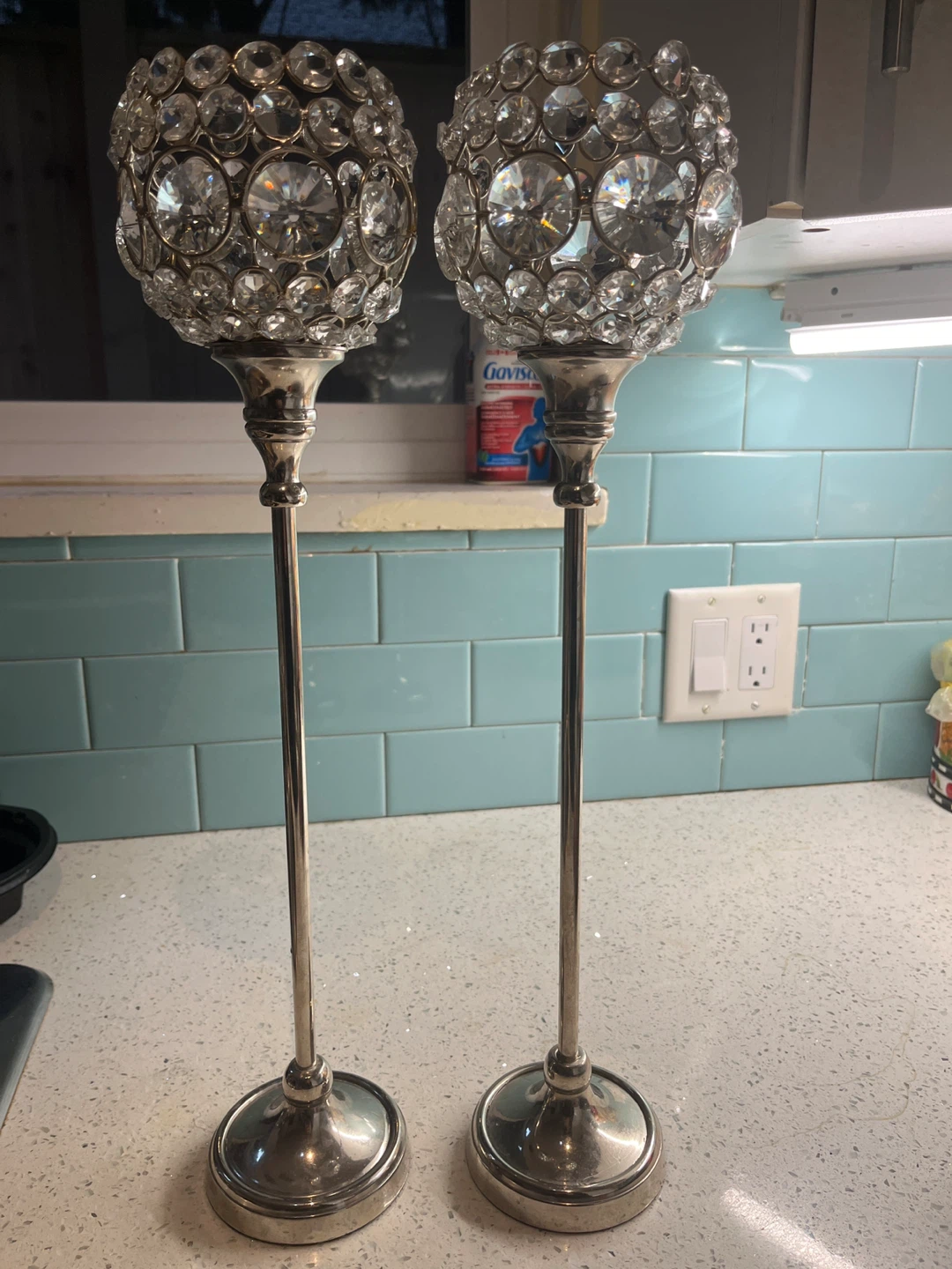 Crystal Candle Holders - Set of 2