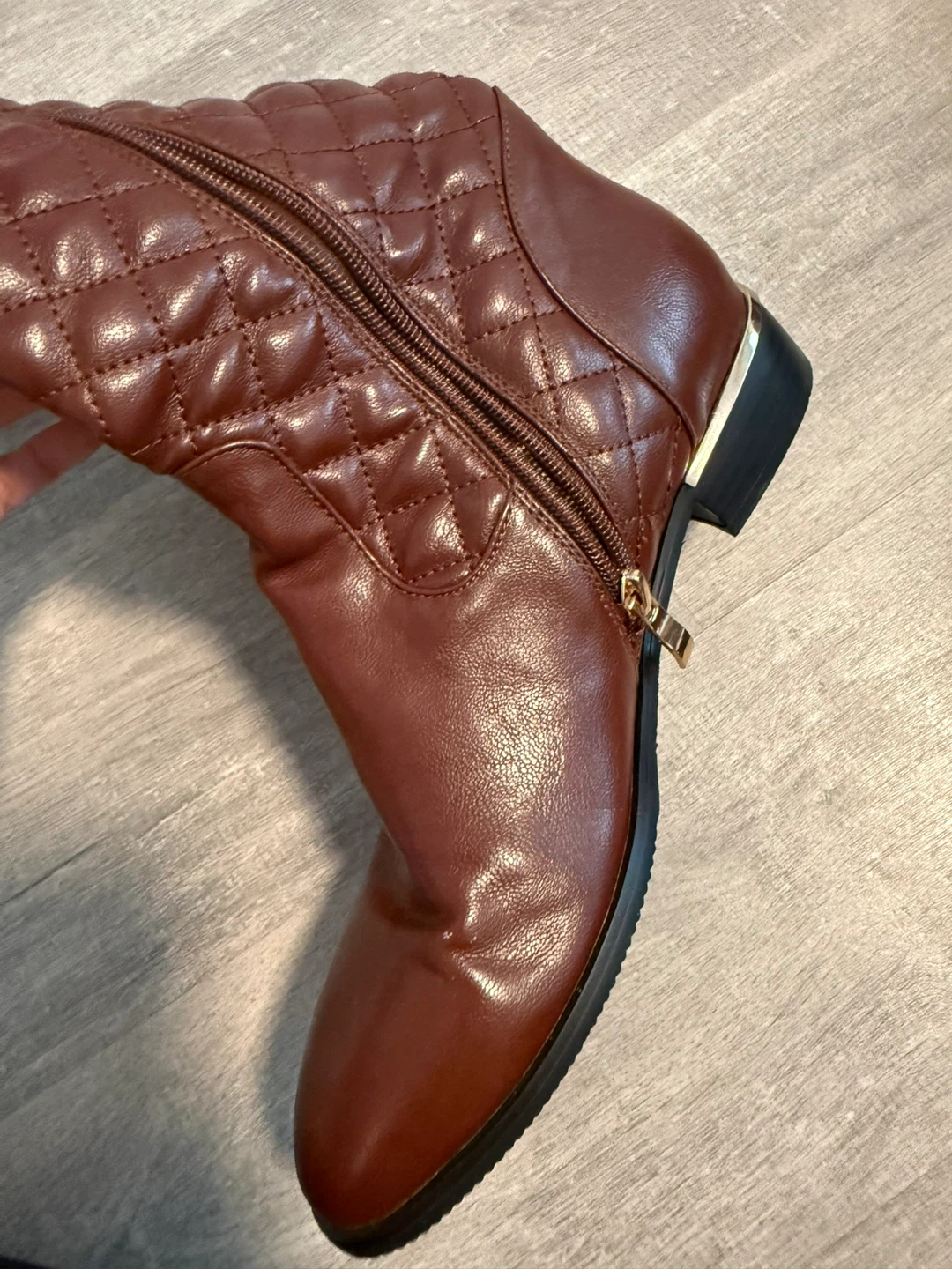 PL Collection Brown Quilted Knee-High Boots - photo 3