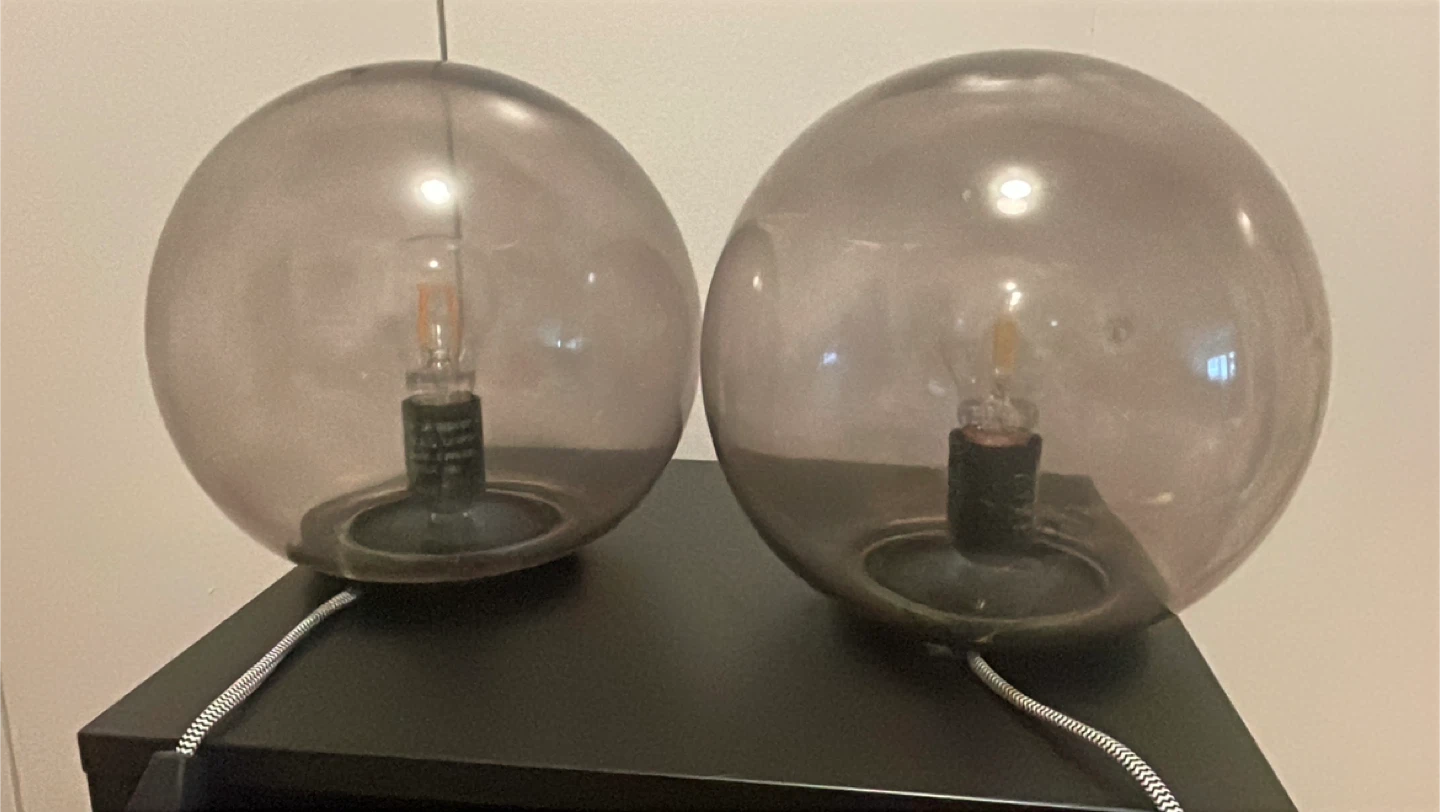 IKEA- Pair of Globe Table Lamps