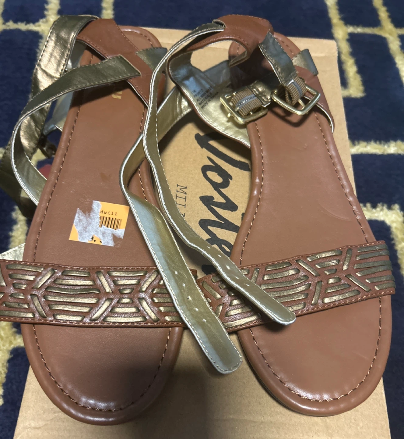 Miley Brown & Gold Sandals - Size 11