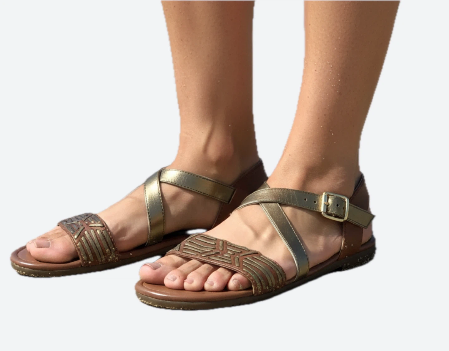 Miley Brown & Gold Sandals - Size 11 - photo 2